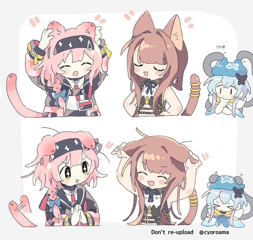 goldenglow, mizuki, and pepe (arknights) drawn by naguru_(cyoroama)