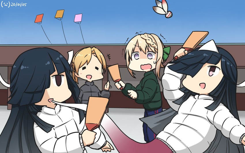 hayashimo, maikaze, and perth (kantai collection) drawn by hamu_koutarou