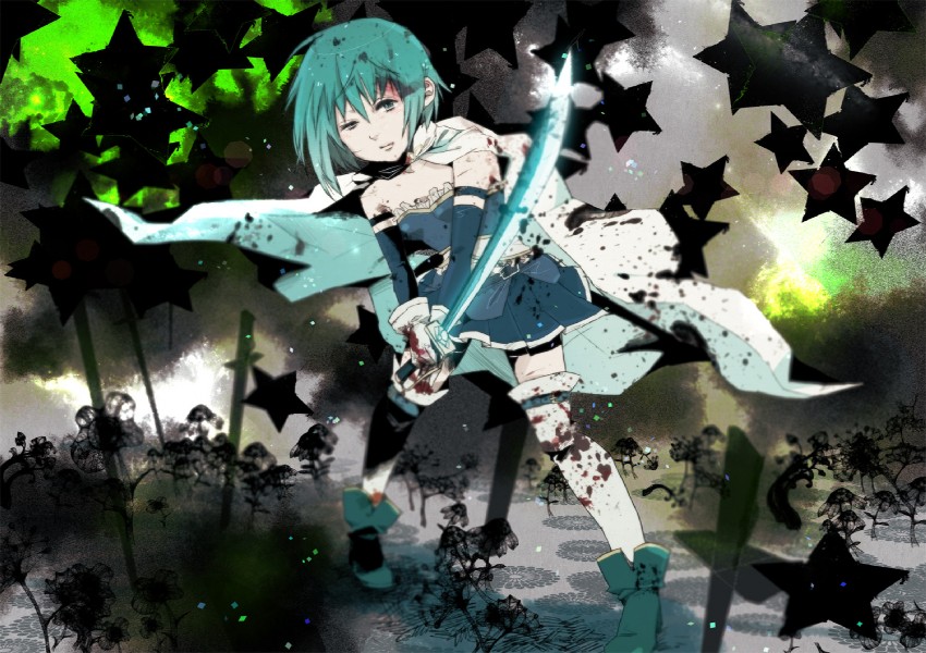 miki sayaka (mahou shoujo madoka magica) drawn by nasu_achiko