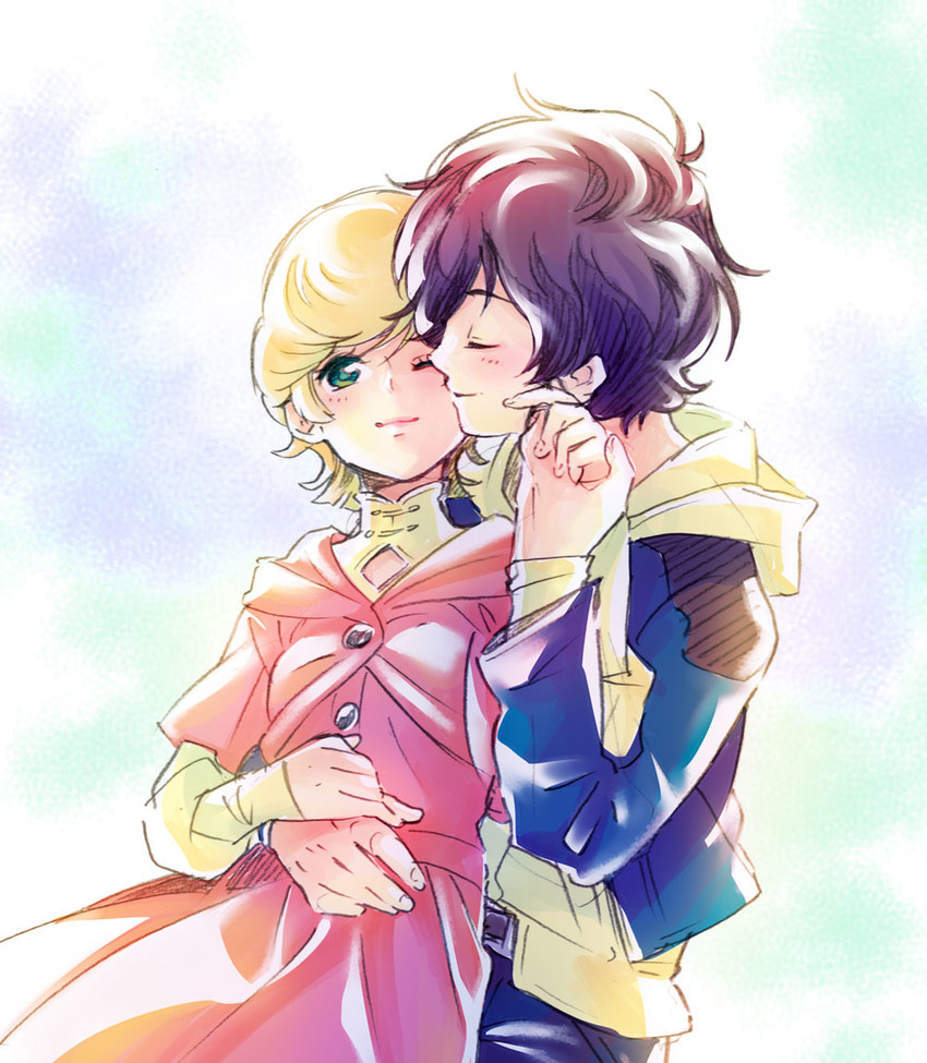 mineva lao zabi, banagher links, and audrey burne (gundam and 1 more) drawn by aiya_kyuu