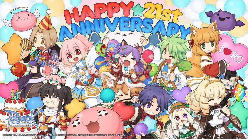 poring, angeling, pope, deviling, spirit handler, and 9 more (ragnarok online) drawn by yuichirou