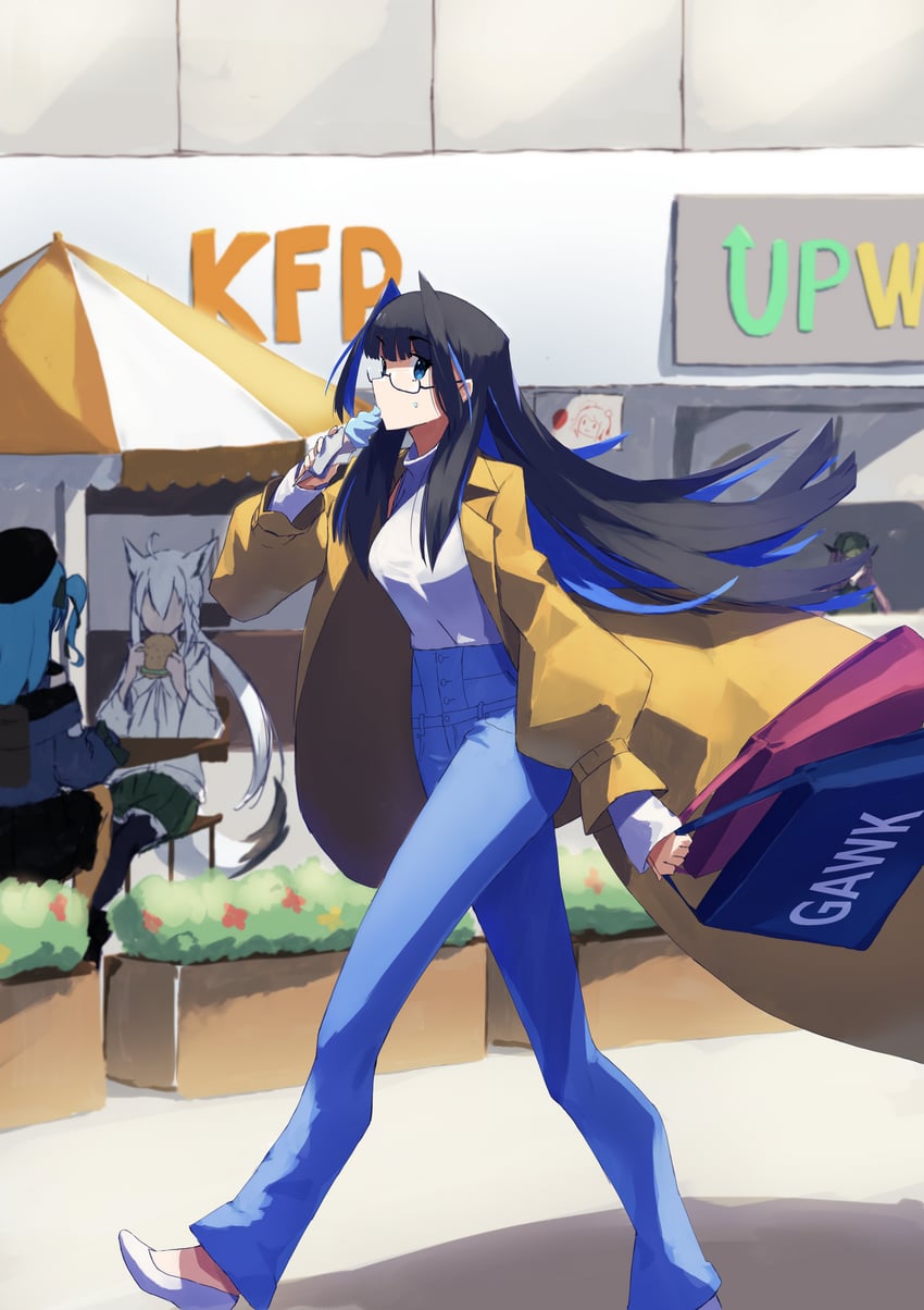 shirakami fubuki, hoshimachi suisei, ouro kronii, and irys (hololive and 1 more) drawn by tsukinaga