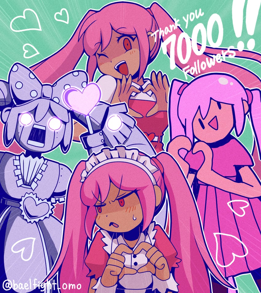 sweetheart, perfectheart, mutantheart, and roboheart (omori) drawn by miya_(baelfight)