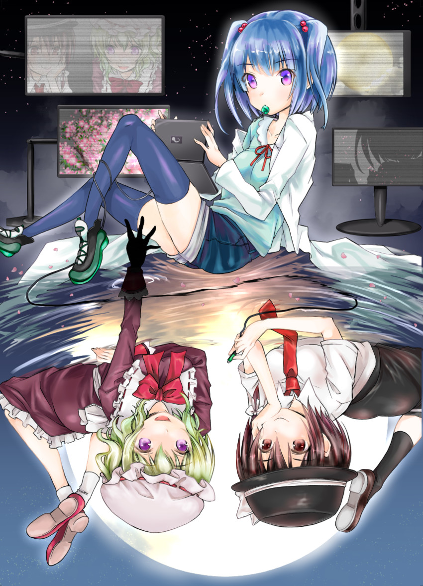 kawashiro nitori, usami renko, and maribel hearn (touhou) drawn by takahashi_kouta