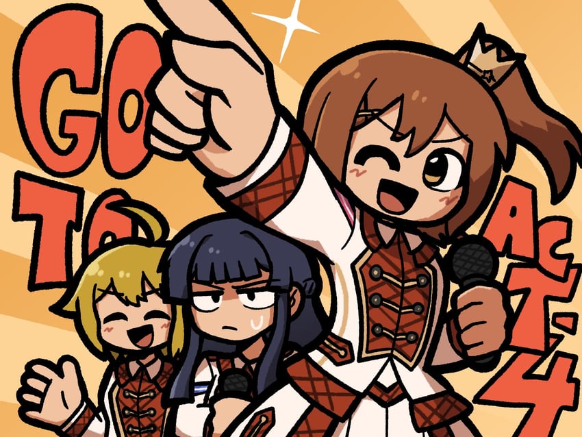 ibuki tsubasa, mogami shizuka, and kasuga mirai (idolmaster and 2 more) drawn by fis_(t83192933)