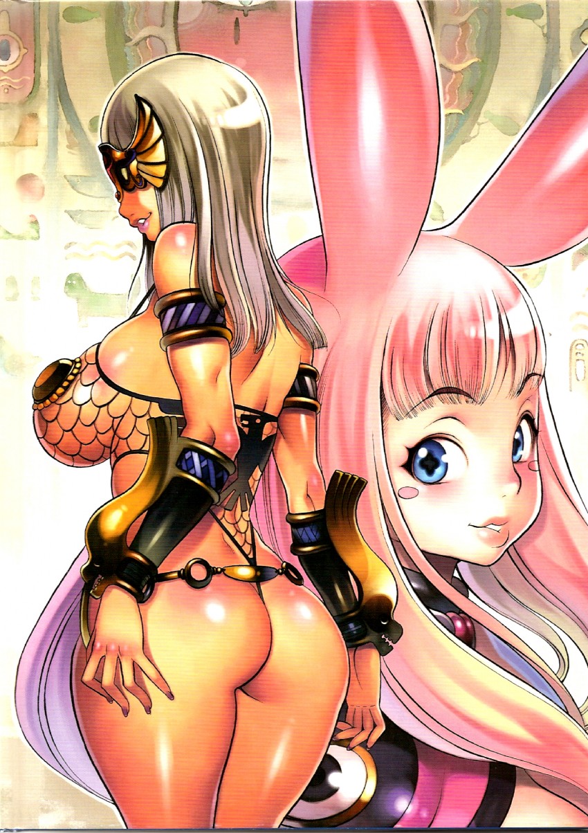 melona, protean assassin melona, and anarista (queen's blade) drawn by f.s.