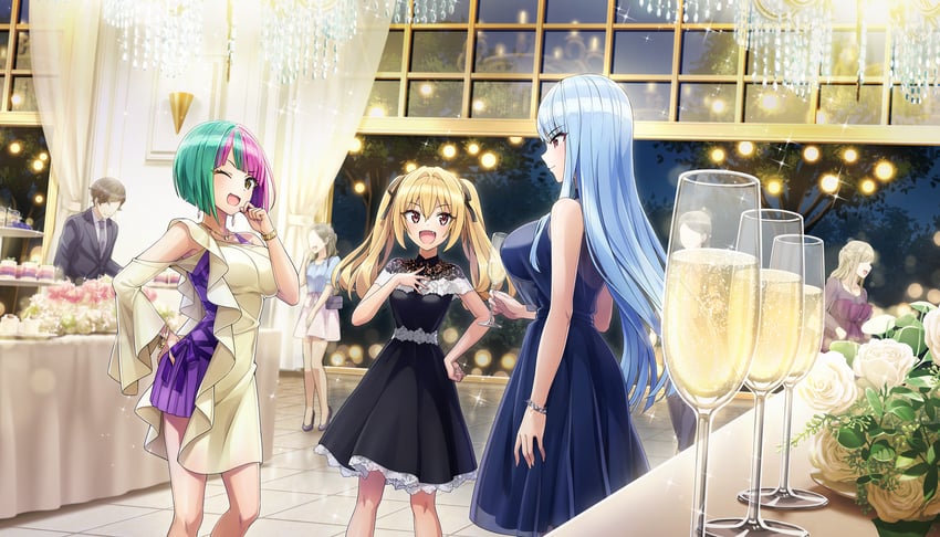 nayuki hiori, kazami ellen, and helly lewis (dolphin wave) drawn by ootomo_takuji