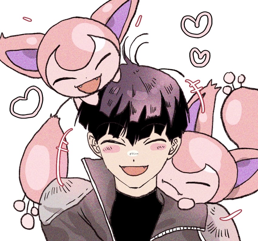skitty and hoshina soshiro (pokemon and 1 more) drawn by mmmiaa