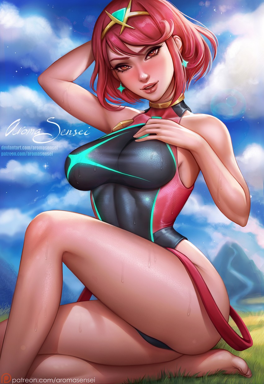 pyra (xenoblade chronicles and 1 more) drawn by aroma_sensei