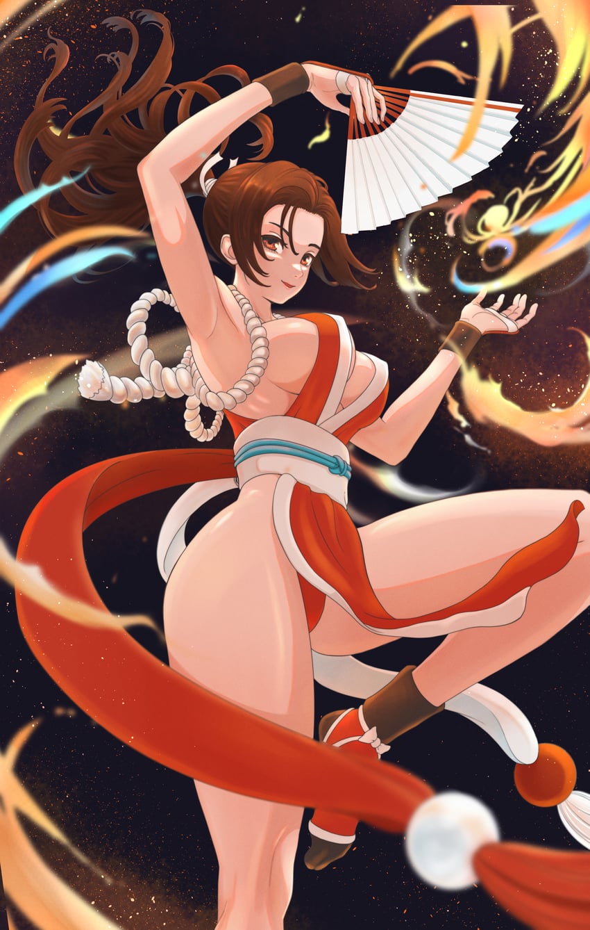 shiranui mai (street fighter and 3 more) drawn by shyiek_art