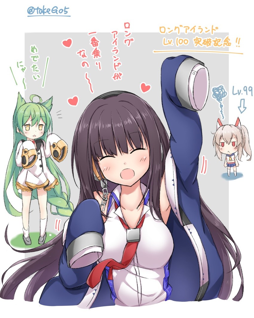 ayanami, akashi, and long island (azur lane) drawn by t@ke-g