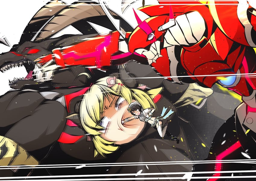 oozora subaru, tsunomaki watame, shinegreymon, belphemon, belphemon rage mode, and 1 more (hololive and 2 more) drawn by mitosupa_(qsiqydfz7nesh9w)