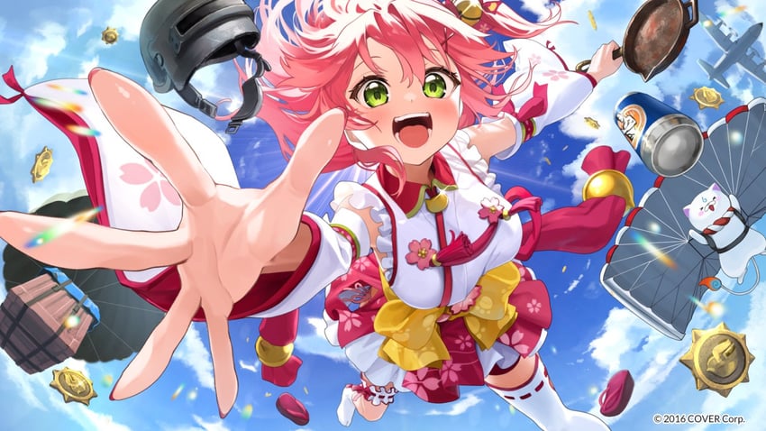 sakura miko and 35p (hololive and 1 more) drawn by kito_koruta