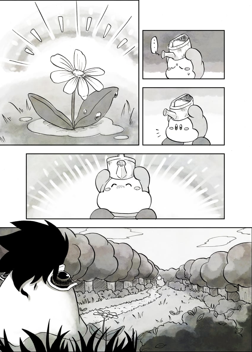 waddle dee, dark matter, and dark matter blade (kirby) drawn by mizusuibo