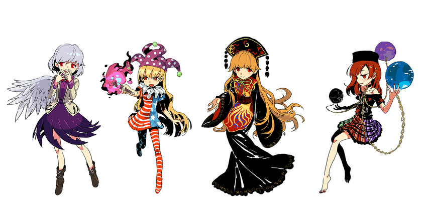 clownpiece, junko, hecatia lapislazuli, and kishin sagume (touhou and 1 more) drawn by seeker
