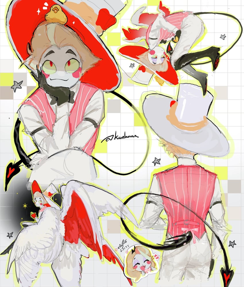 lucifer morningstar and charlie morningstar (hazbin hotel) drawn by kullannan1