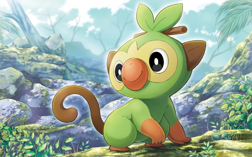 grookey (pokemon and 1 more) drawn by kirisaki_(gin16k)