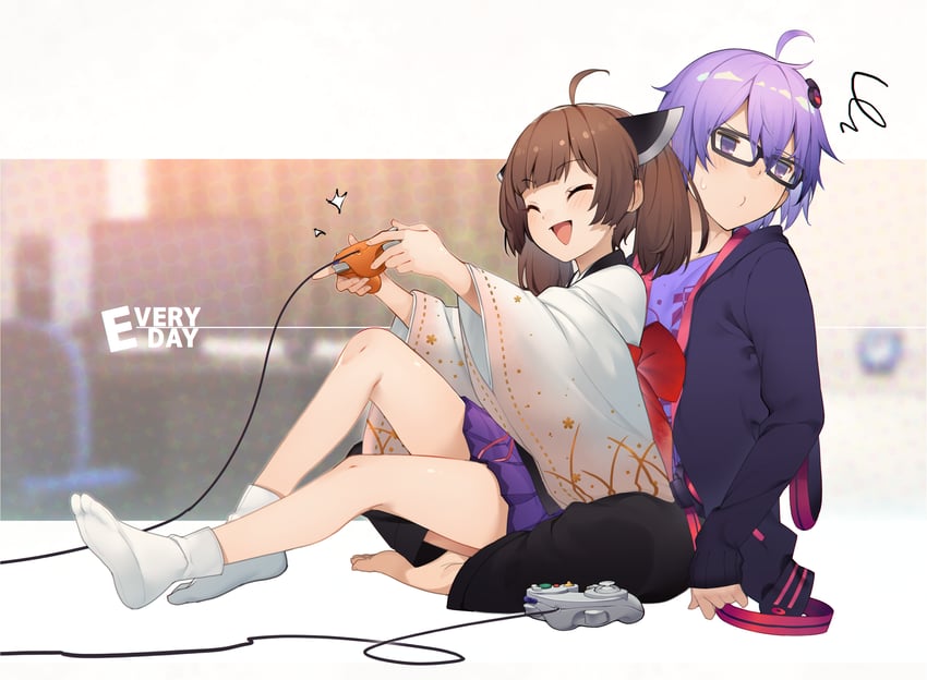 touhoku kiritan and yuzuki yukari's younger twin brother (voiceroid) drawn by shirinda_fureiru