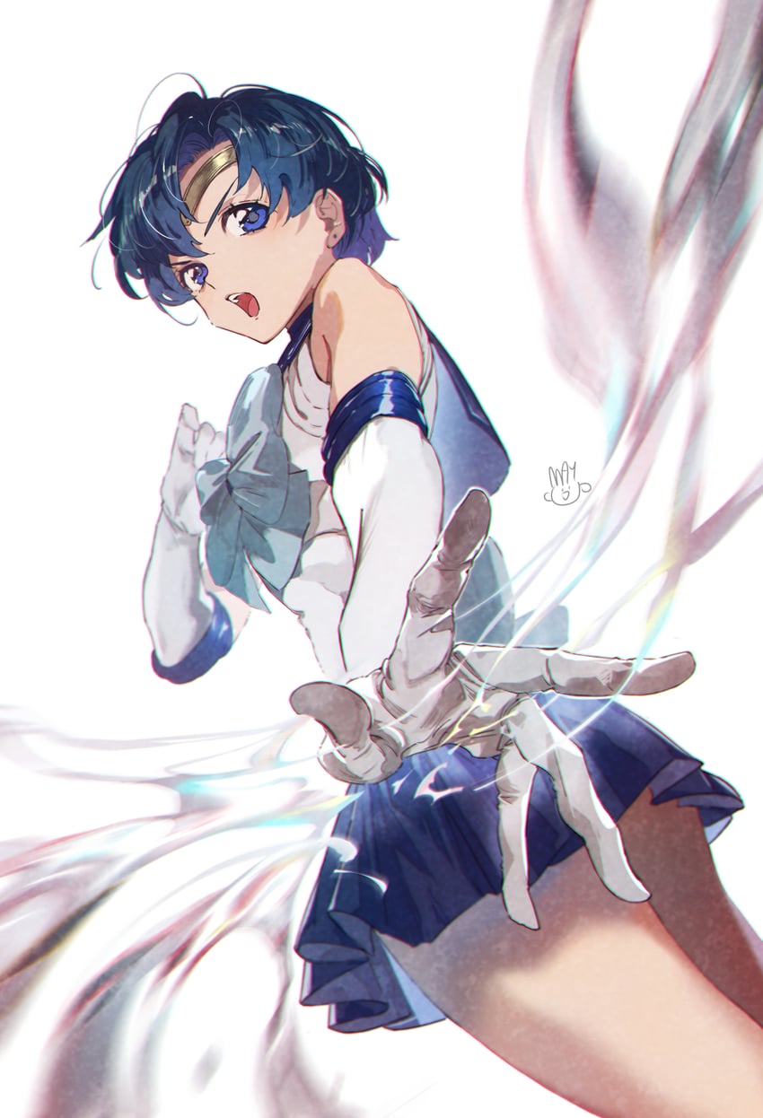 mizuno ami and sailor mercury (bishoujo senshi sailor moon) drawn by mayo_(becky2006)