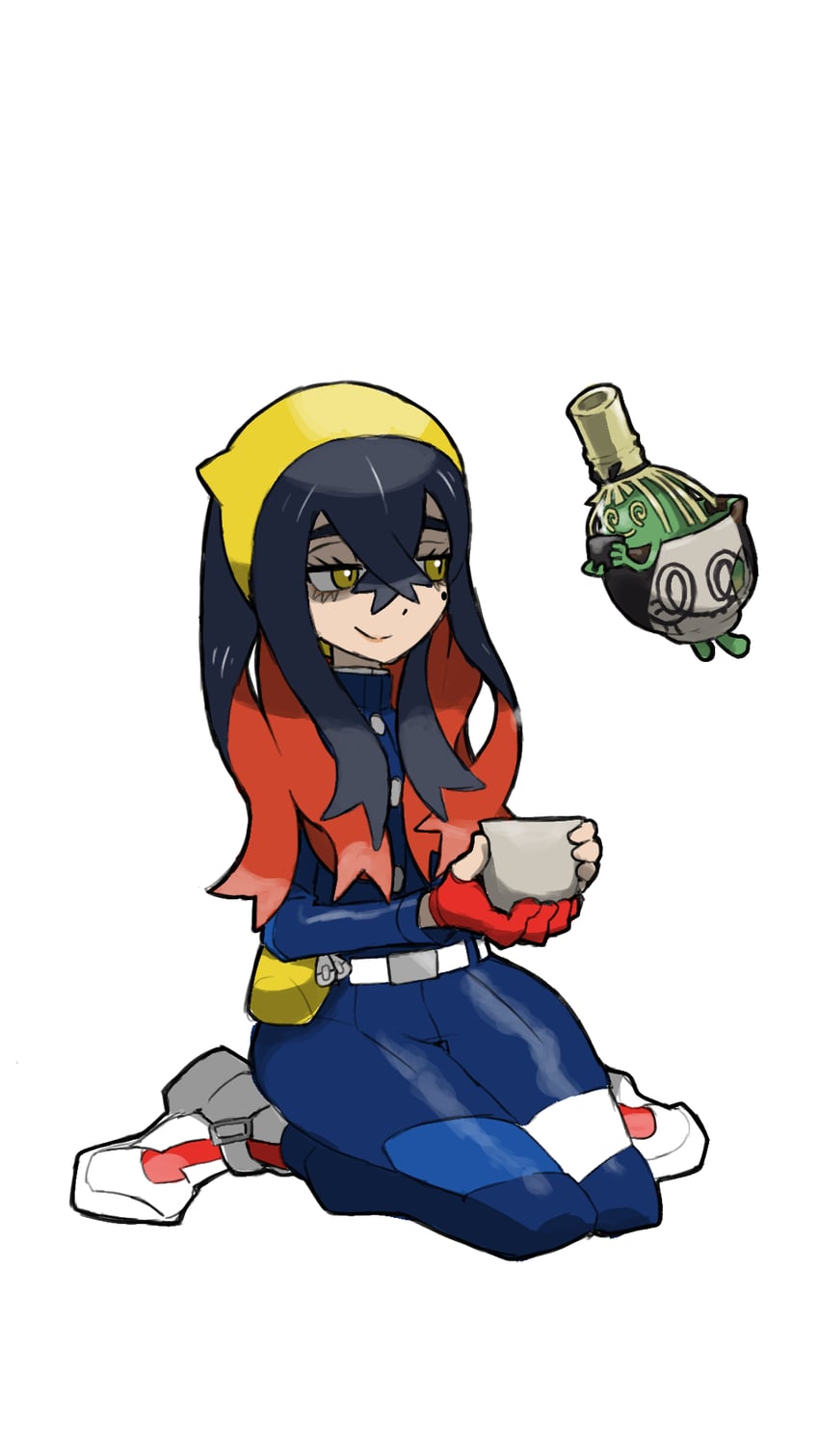 carmine and sinistcha (pokemon and 1 more) drawn by blacknirrow