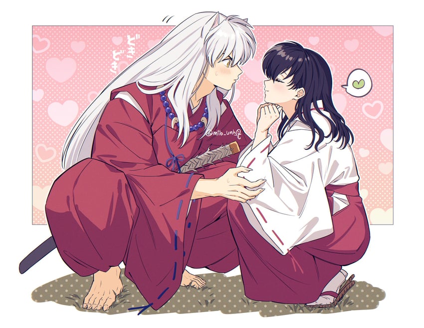 inuyasha and higurashi kagome (inuyasha) drawn by motobi_(mtb_umk)
