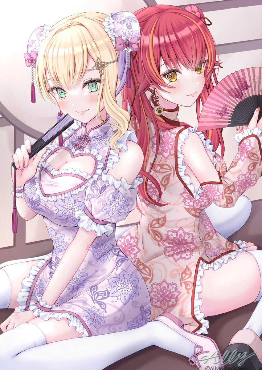 kurumi noah and nekota tsuna (vspo!) drawn by allymidorikawa
