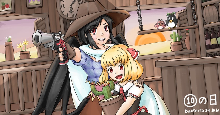 rumia, reiuji utsuho, mystia lorelei, and kurokoma saki (touhou) drawn by xijun198906
