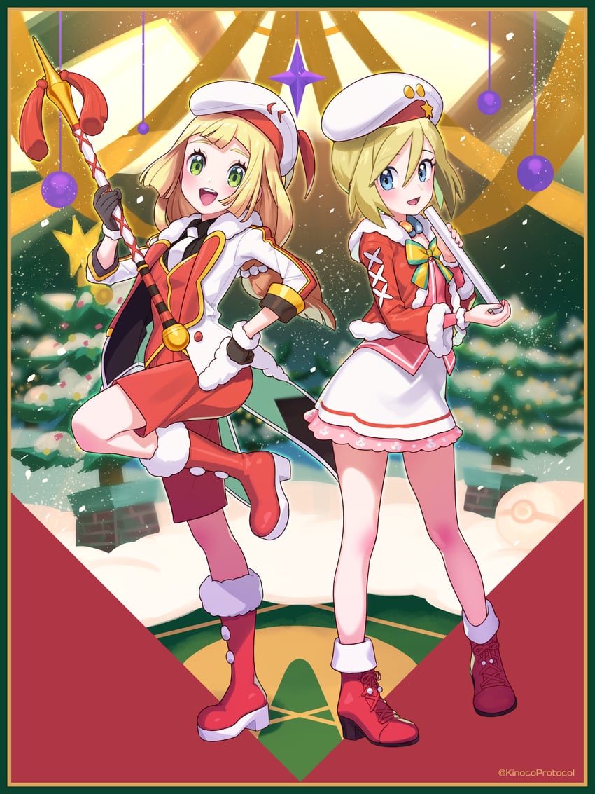 irida, lillie, and bugsy (pokemon and 2 more) drawn by kinocopro