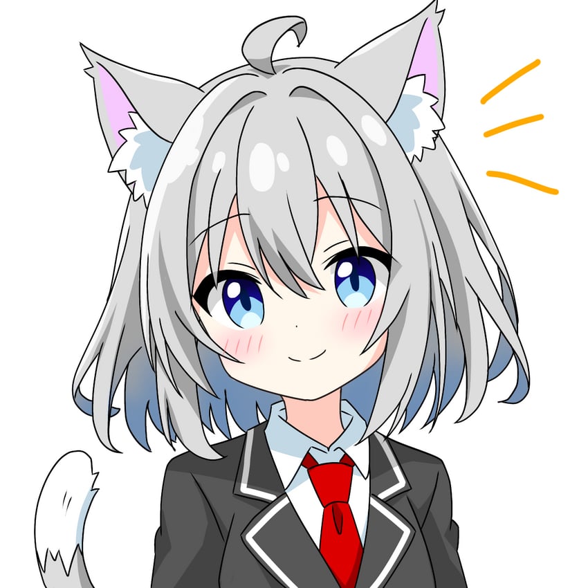 grey-haired cat girl (original) drawn by kotatsu-mazoku