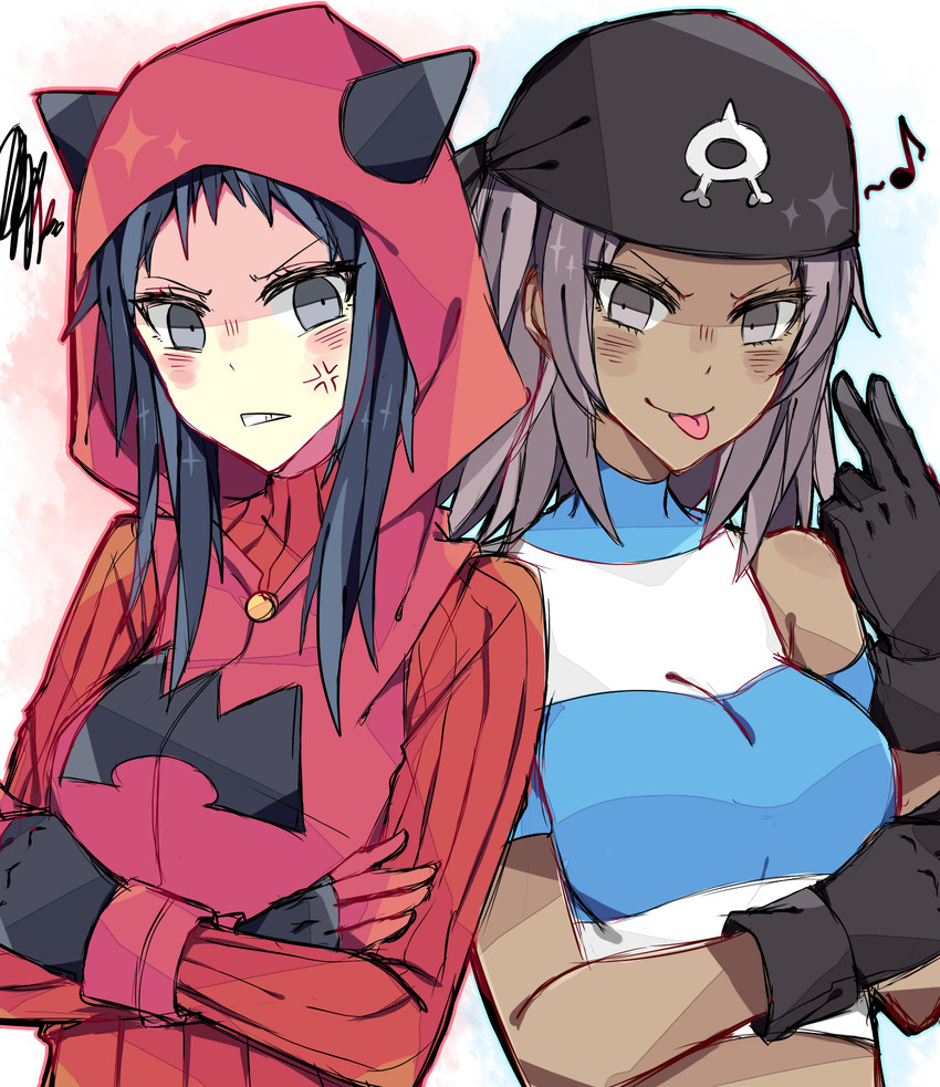 team magma grunt and team aqua grunt (pokemon and 1 more) drawn by kvlen