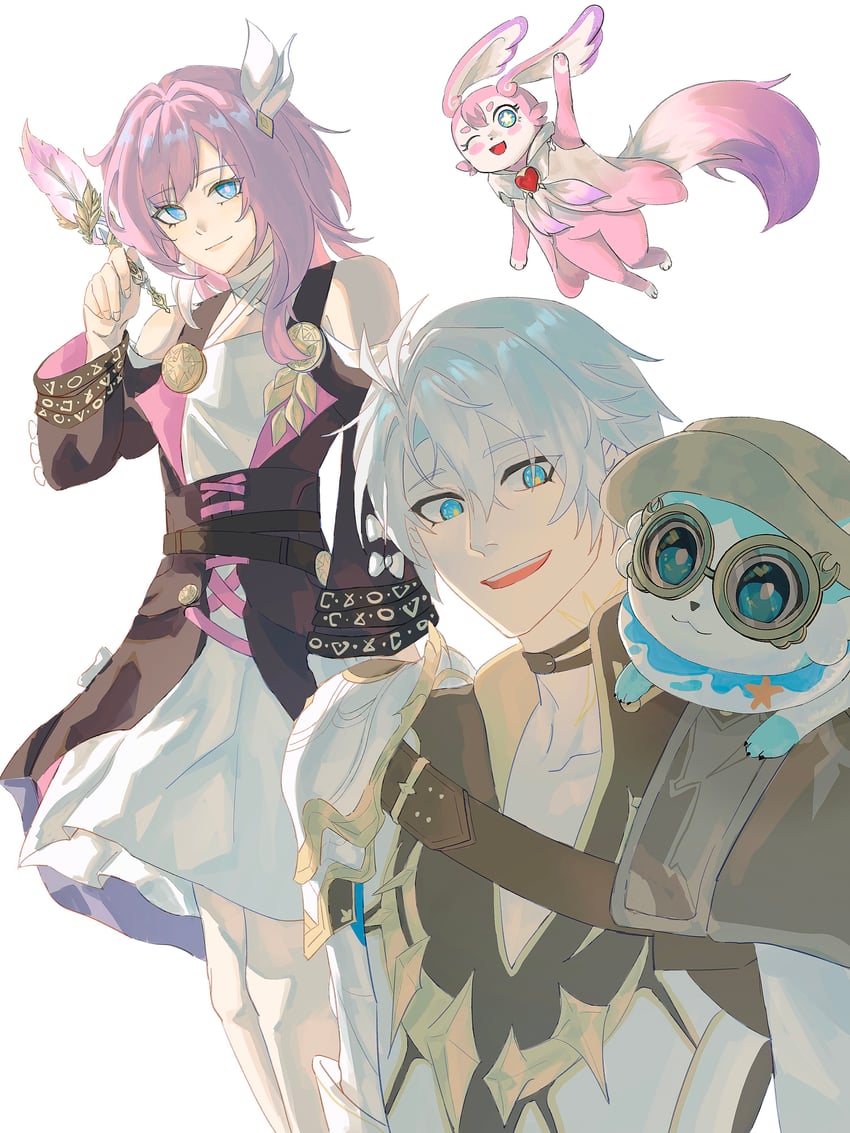 phainon, cyrene, mem, and bubbles (honkai and 1 more) drawn by imtrying442639