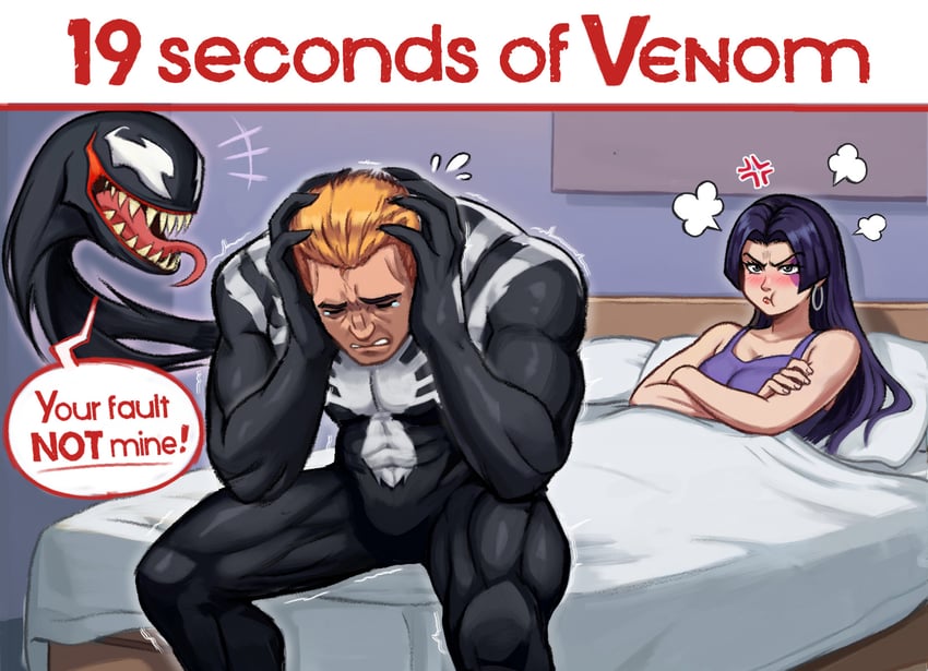 psylocke, venom, and eddie brock (marvel and 3 more) drawn by neggoartz