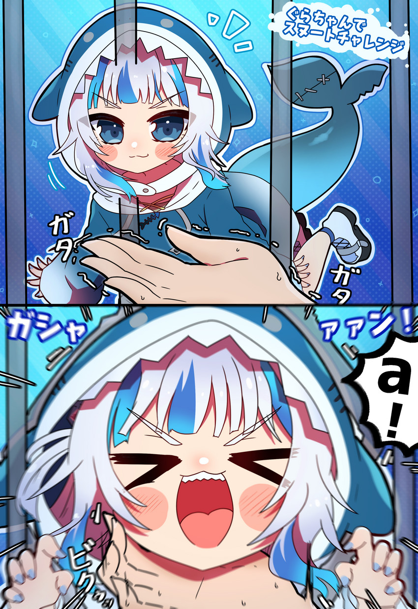 gawr gura (hololive and 1 more) drawn by sakuramochi_(sakura_frappe)