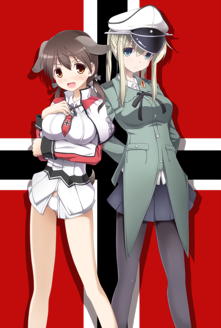 graf zeppelin and gertrud barkhorn (kantai collection and 2 more) drawn by evandragon