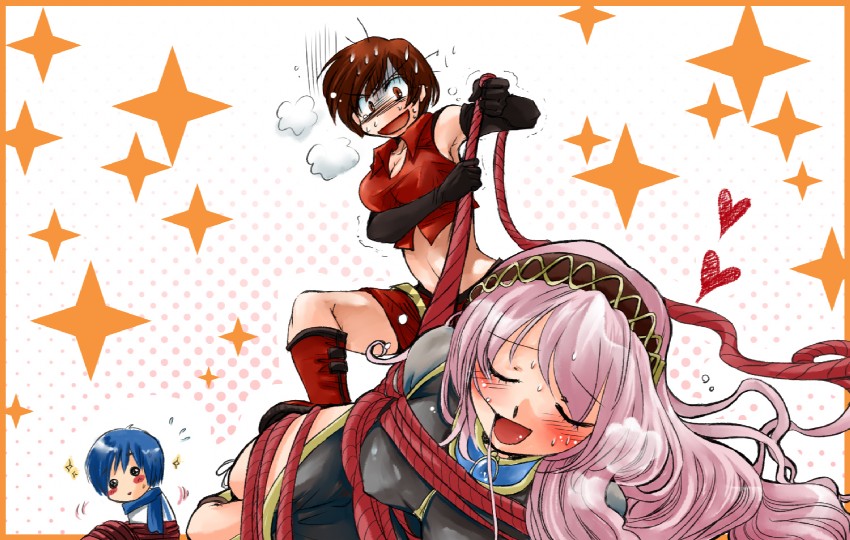 megurine luka, kaito, and meiko (vocaloid) drawn by shinma_misa