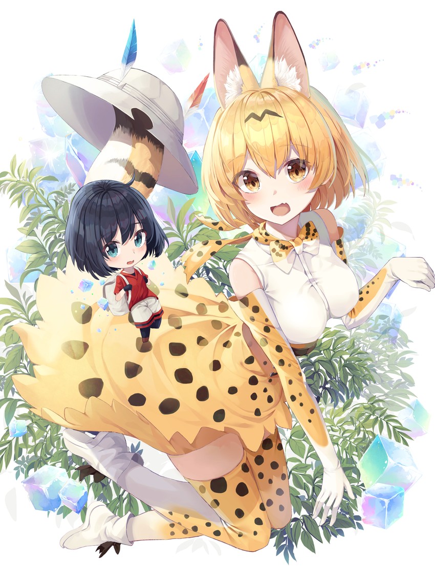 serval and kaban (kemono friends) drawn by animal_ears_(norankkori)