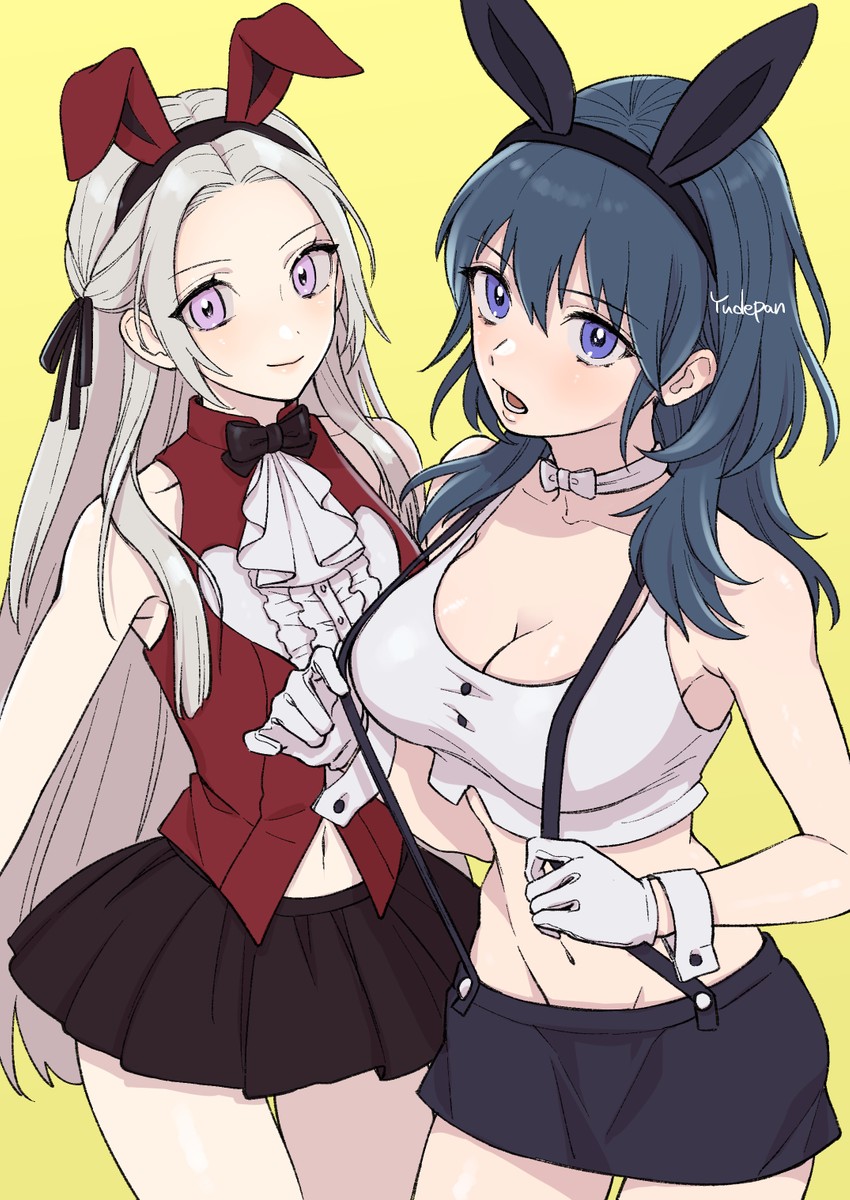 female byleth and edelgard von hresvelg (fire emblem and 1 more) drawn by yudepan_(yuri_no_sugata)