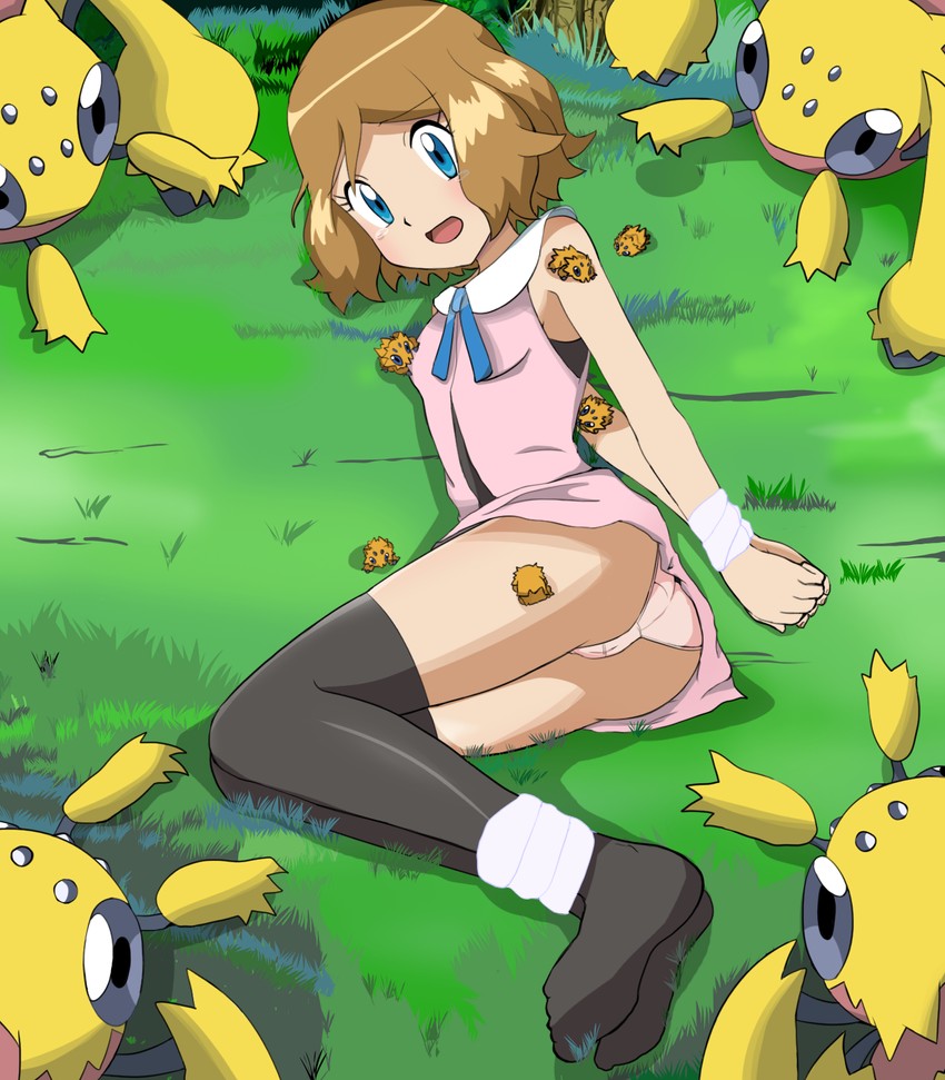 serena, joltik, and galvantula (pokemon and 1 more) drawn by hgm_(cjh4563)