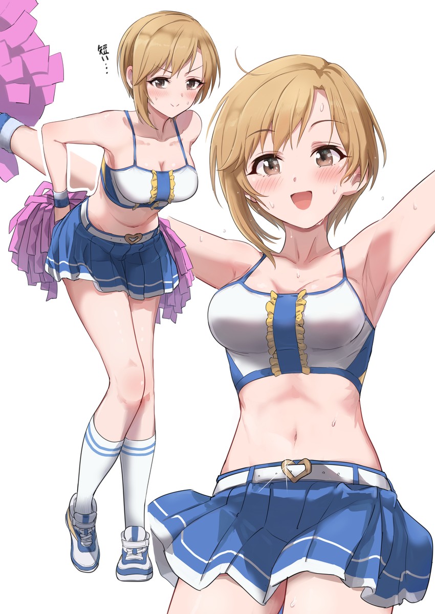 aiba yumi (idolmaster and 1 more) drawn by pizzasi