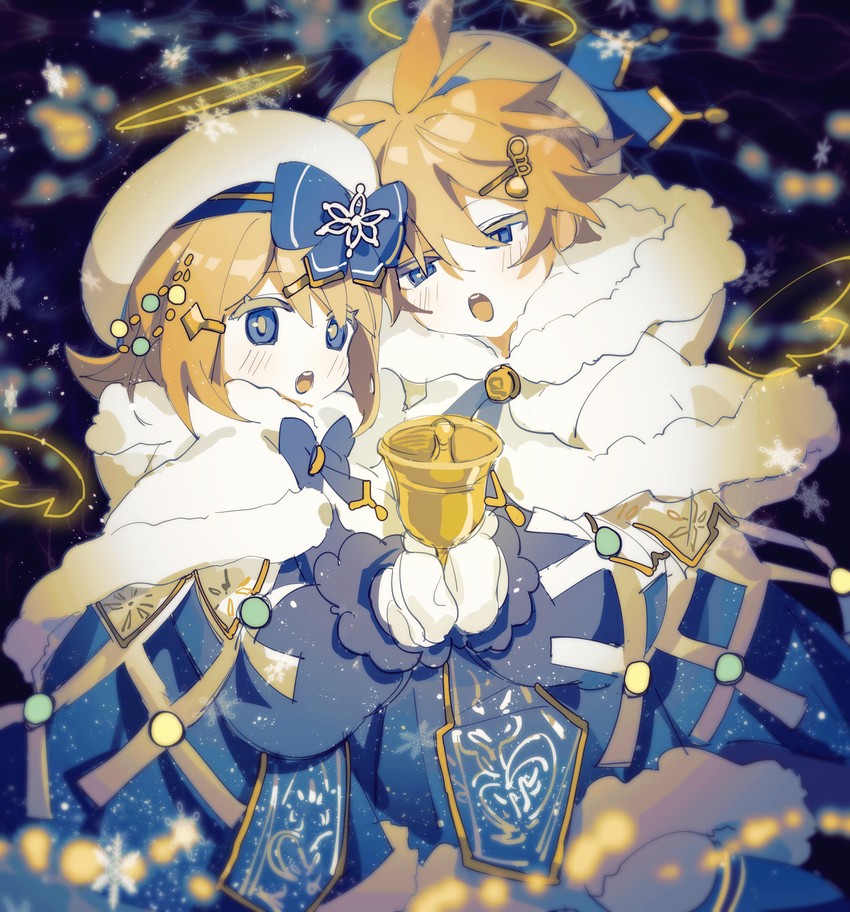 kagamine rin, kagamine len, yuki rin, and yuki len (vocaloid) drawn by chi_ya