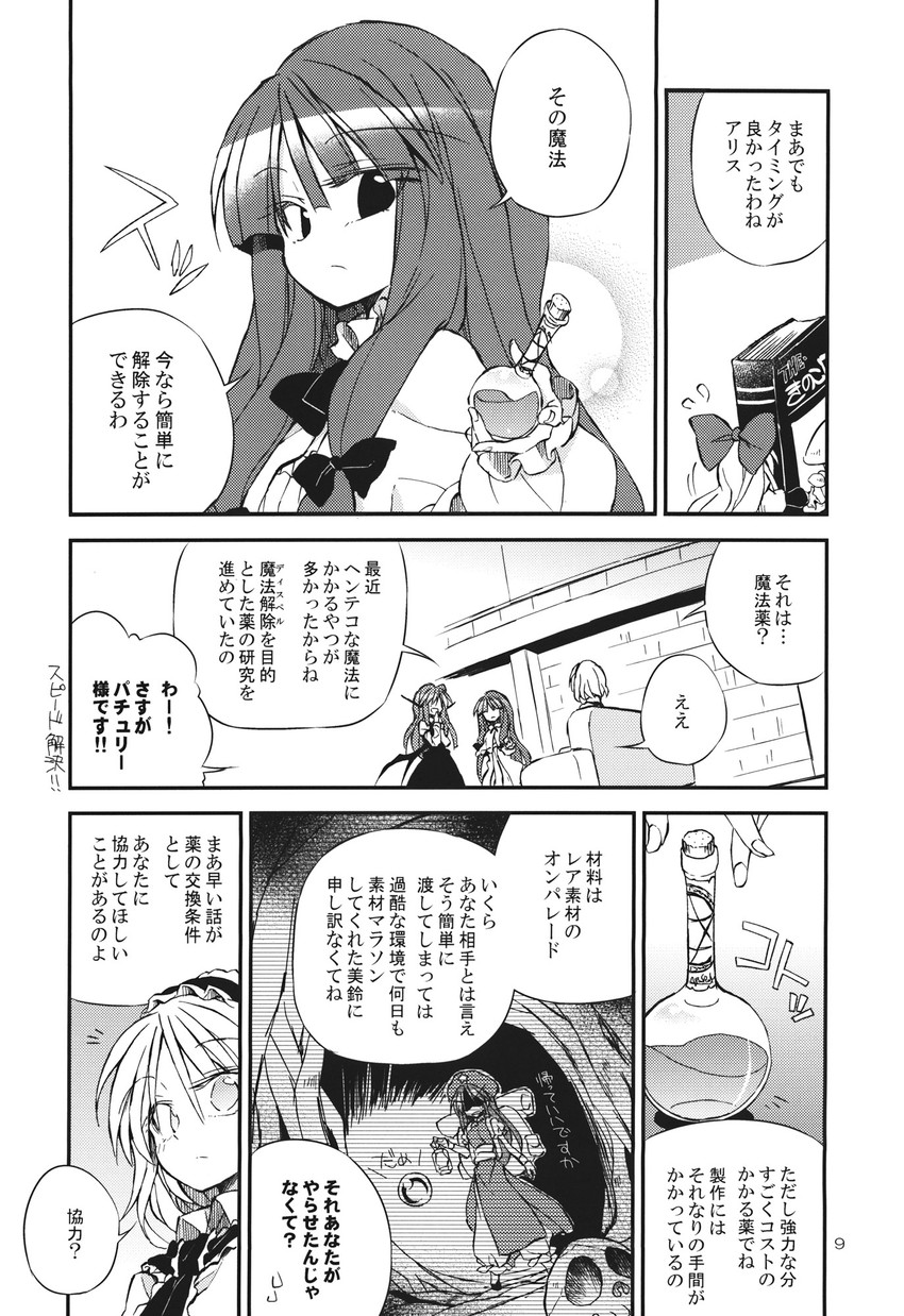 alice margatroid, patchouli knowledge, hong meiling, koakuma, and shanghai doll (touhou) drawn by satou_kibi