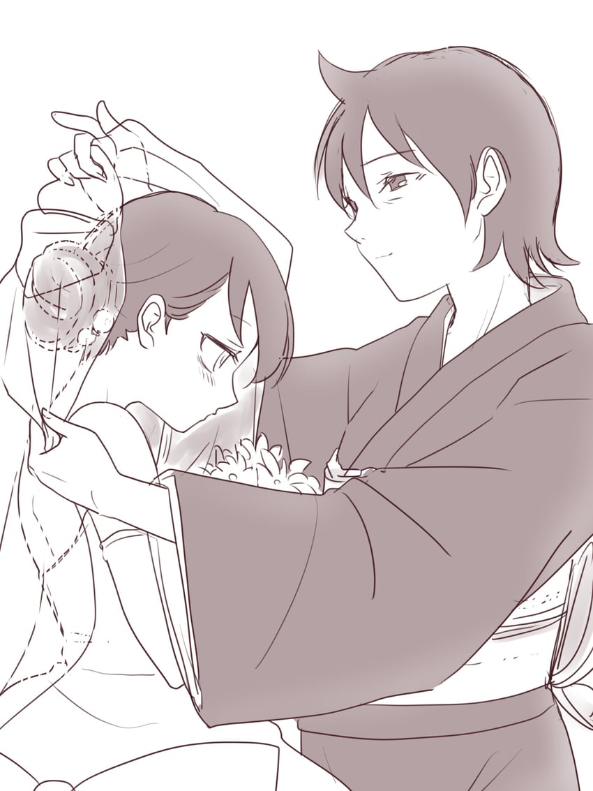 kuroki tomoko and kuroki tomoko's mother (watashi ga motenai no wa dou kangaetemo omaera ga warui!) drawn by hikaru_(ofuton_at5)