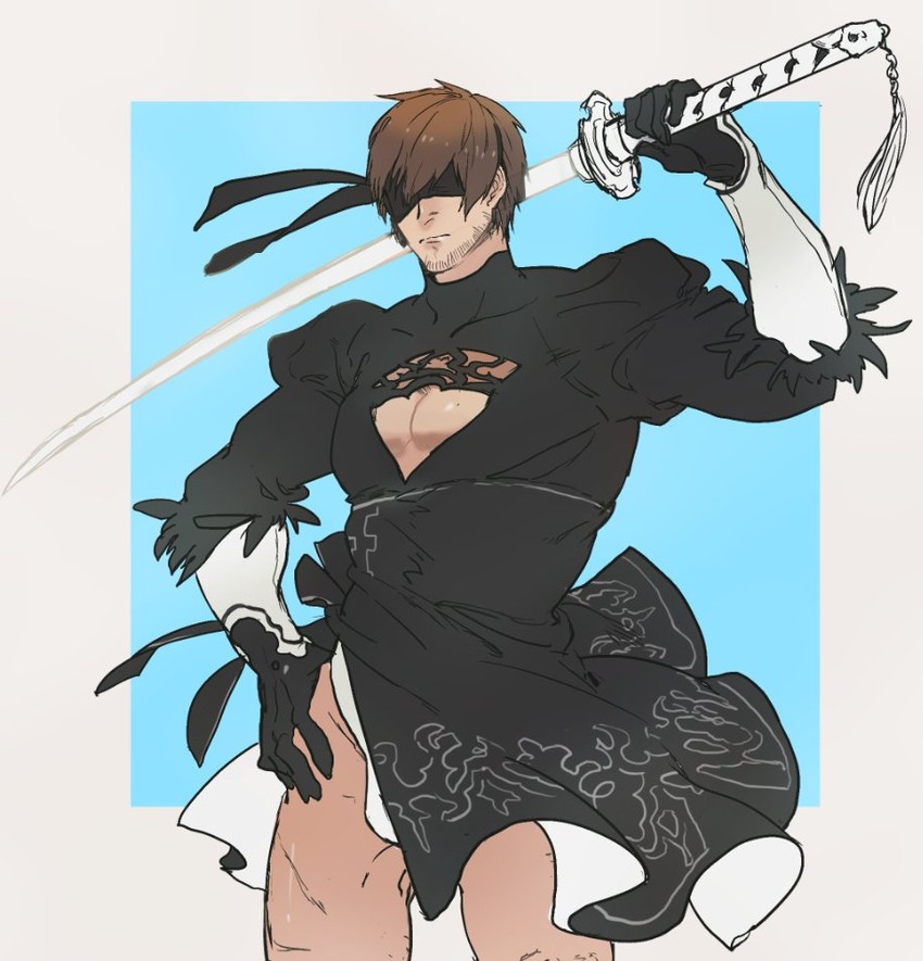 warrior of light, 2b, and adventurer (final fantasy and 3 more) drawn by iash