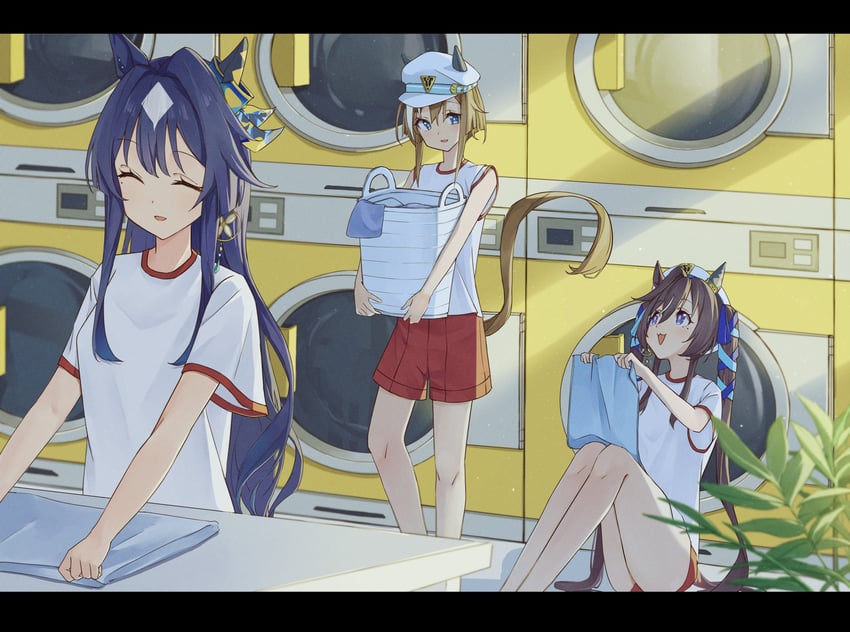cheval grand, verxina, and vivlos (umamusume) drawn by ezaki_hiyori