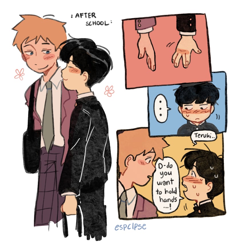 kageyama shigeo and hanazawa teruki (mob psycho 100) drawn by esper-eclipse