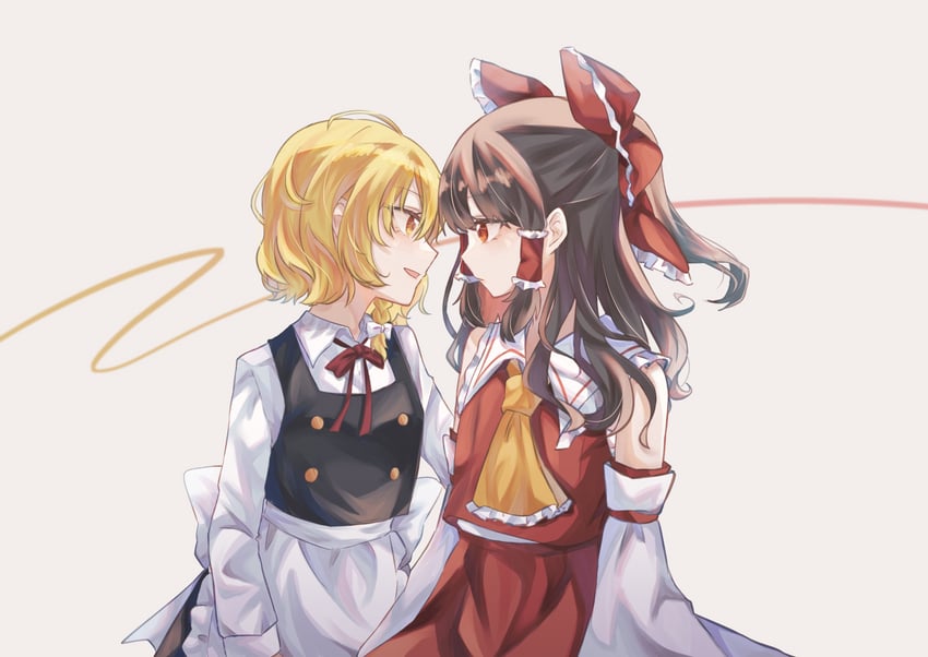 hakurei reimu and kirisame marisa (touhou) drawn by carin_(c_arin1012)