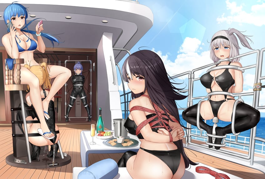 miran, lairi, taruho, and saki (original) drawn by epicary_radz