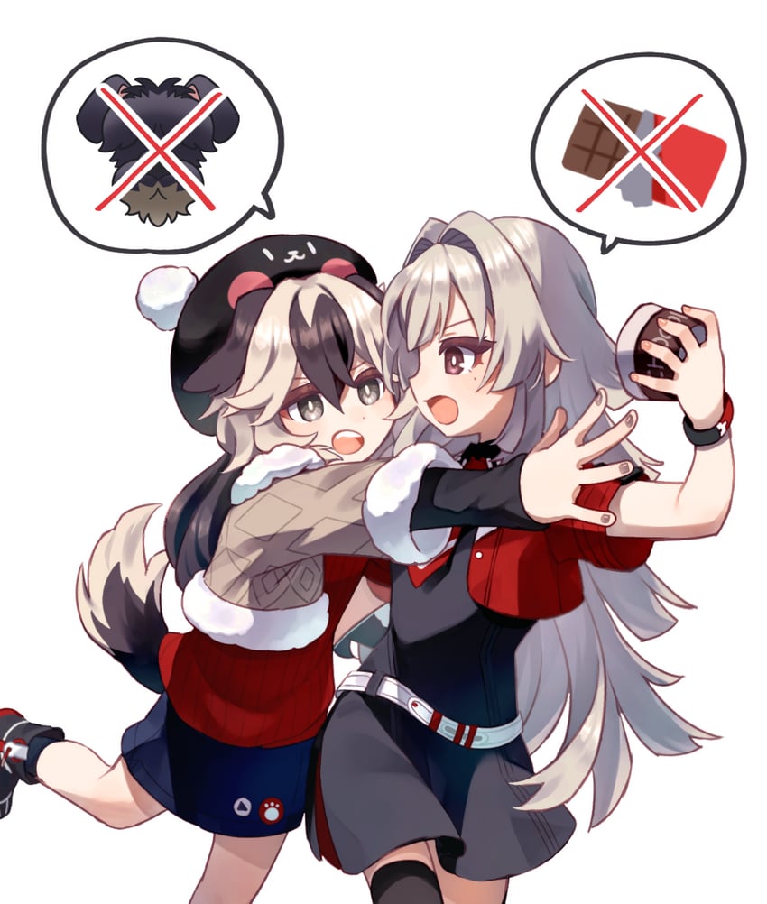 coralie 6626 planck, erdos helia, and duonigue (honkai and 1 more) drawn by konnyaku_kyuudai