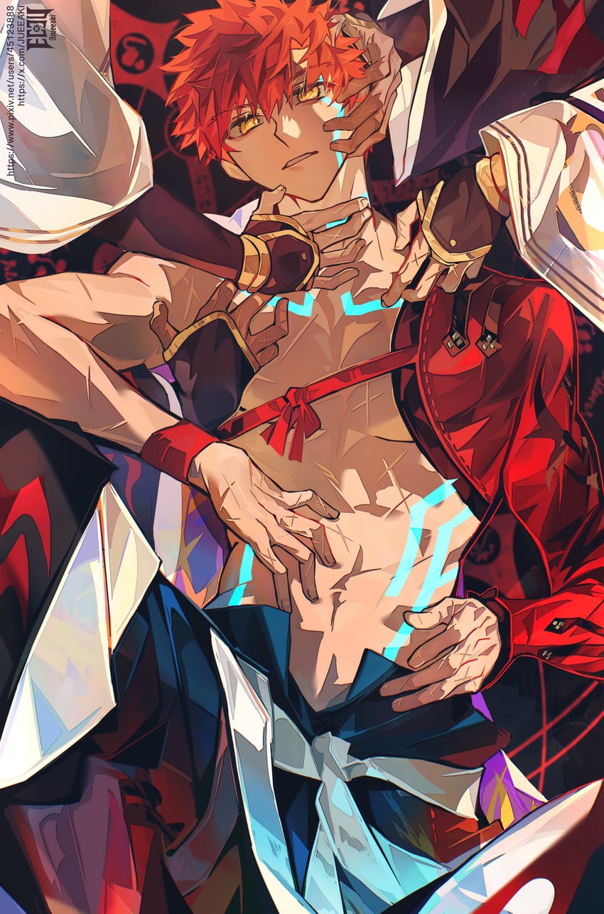 emiya shirou and senji muramasa (fate and 1 more) drawn by eeju