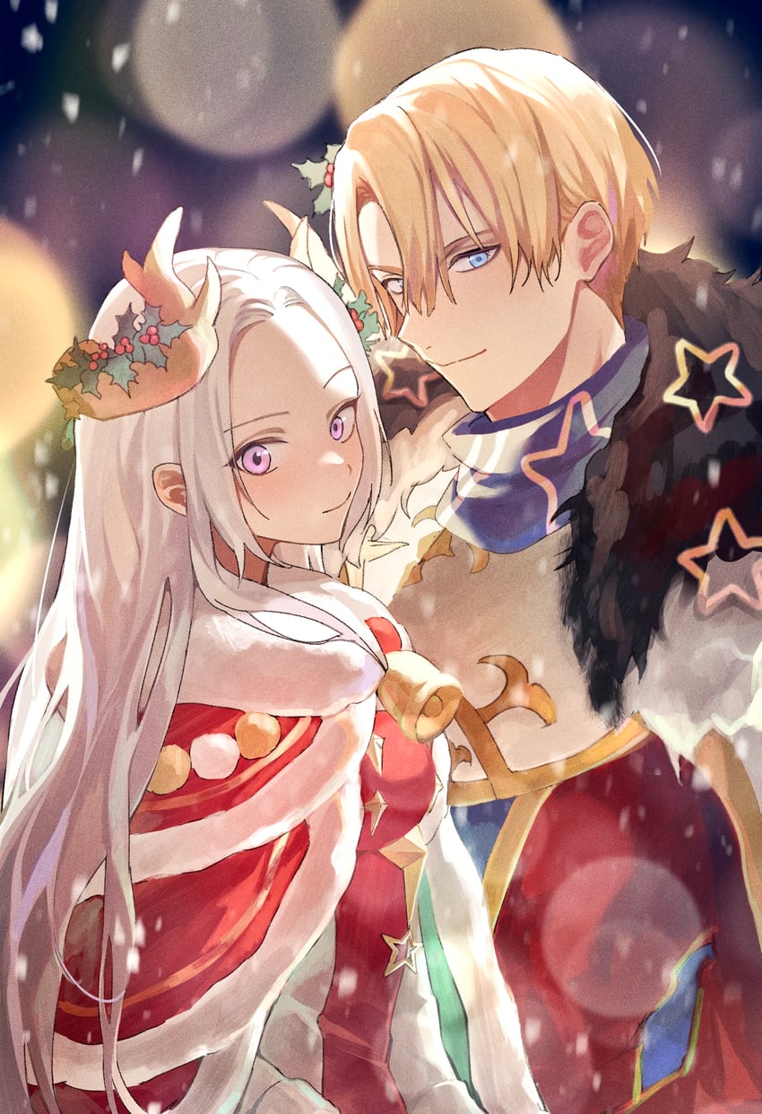 edelgard von hresvelg and dimitri alexandre blaiddyd (fire emblem and 2 more) drawn by soma_otakuu